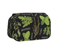 YBGHDAA Basil Thyme Dill & Rosemary Printing Pencil Case Gel Pens Holder Organizer Bag Portable Artist Painting Pencil Pouch