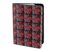 YBGHDAA Beautiful Red Flower Printing Passport Holder Travel Must Have for Women Men Card Passport Wallet Fit All Standard Passports