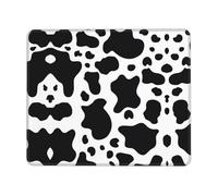 YBGHDAA Black And White Cow Thick Mouse Pad Desk Mat, Precise Stitch Lock Edge Non-Slip Design For Pc Console Work Study