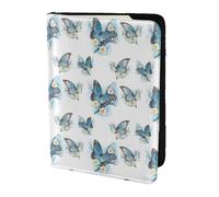 YBGHDAA Blue Butterfly On Blossom Flower Printing Passport Holder Travel Must Have for Women Men Card Passport Wallet Fit All Standard Passports
