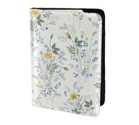 YBGHDAA Blue Flower Floral Pattern Roses Printing Passport Holder Travel Must Have for Women Men Card Passport Wallet Fit All Standard Passports
