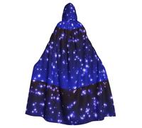 YBGHDAA Bright Stars Printing Adult Halloween Hooded 57.8 Inches Role Playing Vampire Cloak Great For Themed Parties