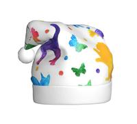 YBGHDAA Butterfly Polka Dot And Cat Printing Adult Plush Christmas Hat With White Pom Pom Annual Ceremonies Caps Stage Performances Cap