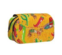 YBGHDAA Cactus Hat and Chili Pepper Printing Pencil Case Gel Pens Holder Organizer Bag Portable Artist Painting Pencil Pouch
