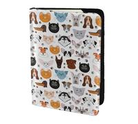 YBGHDAA Cat and Dog Faces Bulldog Beagle Labrador Printing Passport Holder Travel Must Have for Women Men Card Passport Wallet Fit All Standard Passports