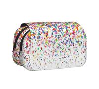 YBGHDAA Colored Dots Art Printing Pencil Case Gel Pens Holder Organizer Bag Portable Artist Painting Pencil Pouch