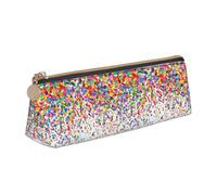 YBGHDAA Colored Dots Art Printing School Pencil Case Holder Triangular Cute Pen Marker Pouch for Boys and Girls Gift