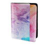 YBGHDAA Colorful Marble Pastel Pink Blue Purple Printing Passport Holder Travel Must Have for Women Men Card Passport Wallet Fit All Standard Passports