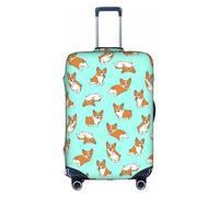 YBGHDAA Corgi Cute Dog Printing Suitcase Cover with Zipper, Handle Holes,Elastic Material Keeps Luggage Closed,Ideal for Travel