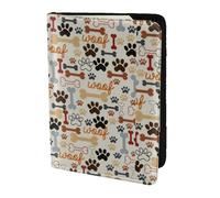 YBGHDAA Dog Bones Paw Prints Printing Passport Holder Travel Must Have for Women Men Card Passport Wallet Fit All Standard Passports