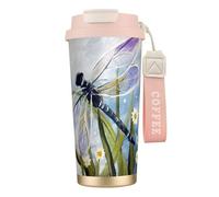 YBGHDAA Dragonfly Painting 316 Coffee Mug Travel in Stainless Steel,Leakcoffee Tumbler, Lined Insulated, Thermal Mug