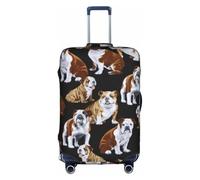 YBGHDAA English Bulldogs Printing Suitcase Cover with Zipper, Handle Holes,Elastic Material Keeps Luggage Closed,Ideal for Travel