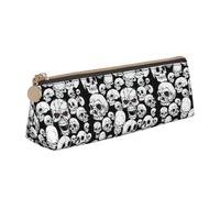 YBGHDAA Evil Skull Printing School Pencil Case Holder Triangular Cute Pen Marker Pouch for Boys and Girls Gift