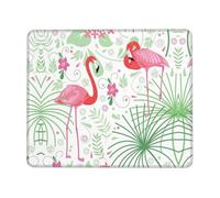YBGHDAA Floral Flamingo Botany Thick Mouse Pad Desk Mat, Precise Stitch Lock Edge Non-Slip Design For Pc Console Work Study