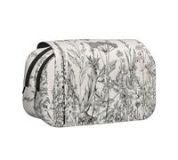 YBGHDAA Floral Herbs Botanical Engraving Printing Pencil Case Gel Pens Holder Organizer Bag Portable Artist Painting Pencil Pouch