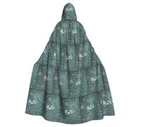 YBGHDAA Formulas Shapes Theory Math Lesson Word Printing Adult Halloween Hooded 57.8 Inches Role Playing Vampire Cloak Great For Themed Parties