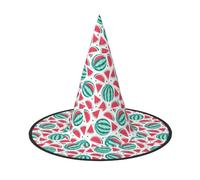 YBGHDAA Fruits Watermelon Printing 2 Pack Halloween Hat Witch Hats For Parties Foldable Lightweight Role Playing Caps For Cosplay