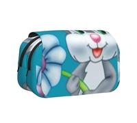 YBGHDAA Fun Easter Rabbit Printing Pencil Case Gel Pens Holder Organizer Bag Portable Artist Painting Pencil Pouch