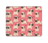 YBGHDAA Funny Cartoon Pug Puppy Dog Thick Mouse Pad Desk Mat, Precise Stitch Lock Edge Non-Slip Design For Pc Console Work Study