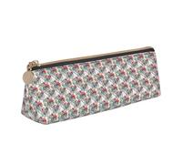 YBGHDAA Garden Blossoming Wildflowers Birds Leaves Branches Printing School Pencil Case Holder Triangular Cute Pen Marker Pouch for Boys and Girls Gift
