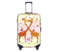 YBGHDAA Giraffe Heart Flower Butterfly Printing Suitcase Cover with Zipper, Handle Holes,Elastic Material Keeps Luggage Closed,Ideal for Travel