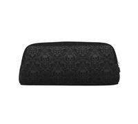 YBGHDAA Gothic Wallpaper Skull Printing School Leather Pencil for Boys Girls Senior Leather Cosmetic Case Makeup Bag with Zipper
