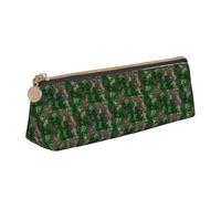 YBGHDAA Green Snake Printing School Pencil Case Holder Triangular Cute Pen Marker Pouch for Boys and Girls Gift