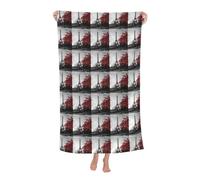 YBGHDAA Grey Paris Eiffel Tower Cityscape Red Flower Basics Pool Beach Towels Soft Large And Thick