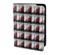 YBGHDAA Grey Paris Eiffel Tower Cityscape Red Flower Printing Passport Holder Travel Must Have for Women Men Card Passport Wallet Fit All Standard Passports