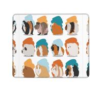 YBGHDAA Guinea Pig Illustration Thick Mouse Pad Desk Mat, Precise Stitch Lock Edge Non-Slip Design For Pc Console Work Study