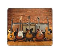 YBGHDAA Guitar Collection Thick Mouse Pad Desk Mat, Precise Stitch Lock Edge Non-Slip Design For Pc Console Work Study