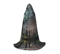 YBGHDAA Halloween Horror Teen Hooded Cape Cloak For Cosplay Halloween Party Witch Vampire Wizard Masquerade Ball Costume