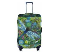 YBGHDAA Hand Painted Blue Dragonfly Printing Suitcase Cover with Zipper, Handle Holes,Elastic Material Keeps Luggage Closed,Ideal for Travel