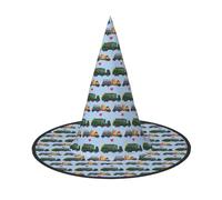 YBGHDAA I Love Garbage Trucks Printing 2 Pack Halloween Hat Witch Hats For Parties Foldable Lightweight Role Playing Caps For Cosplay