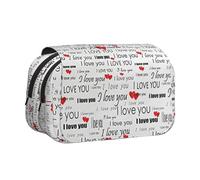 YBGHDAA I Love You Words with Hearts Printing Pencil Case Gel Pens Holder Organizer Bag Portable Artist Painting Pencil Pouch