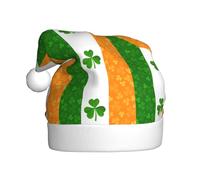 YBGHDAA Irish Flag Printing Adult Plush Christmas Hat With White Pom Pom Annual Ceremonies Caps Stage Performances Cap