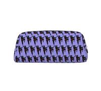YBGHDAA Karate Men Printing School Leather Pencil for Boys Girls Senior Leather Cosmetic Case Makeup Bag with Zipper