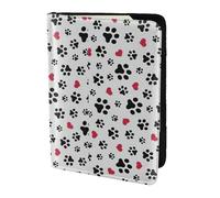 YBGHDAA Love Cat Paw Heart Puppy Foot Print Printing Passport Holder Travel Must Have for Women Men Card Passport Wallet Fit All Standard Passports