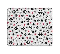 YBGHDAA Love Cat Paw Heart Puppy Foot Print Thick Mouse Pad Desk Mat, Precise Stitch Lock Edge Non-Slip Design For Pc Console Work Study