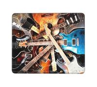 YBGHDAA Magic Electric Guitar Music Thick Mouse Pad Desk Mat, Precise Stitch Lock Edge Non-Slip Design For Pc Console Work Study