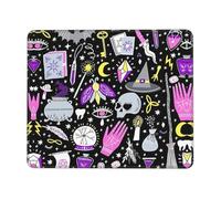 YBGHDAA Magic Witch Witchcraft Bohemian Drawing Thick Mouse Pad Desk Mat, Precise Stitch Lock Edge Non-Slip Design For Pc Console Work Study