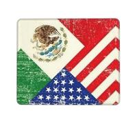 YBGHDAA Mexican American Flag Thick Mouse Pad Desk Mat, Precise Stitch Lock Edge Non-Slip Design For Pc Console Work Study