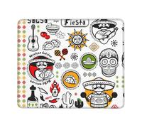 YBGHDAA Mexican Salsa Symbols Thick Mouse Pad Desk Mat, Precise Stitch Lock Edge Non-Slip Design For Pc Console Work Study