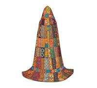 YBGHDAA Moroccan Geometric Teen Hooded Cape Cloak For Cosplay Halloween Party Witch Vampire Wizard Masquerade Ball Costume