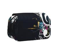YBGHDAA Music Notes Printing Pencil Case Gel Pens Holder Organizer Bag Portable Artist Painting Pencil Pouch