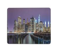 YBGHDAA New York City Thick Mouse Pad Desk Mat, Precise Stitch Lock Edge Non-Slip Design For Pc Console Work Study