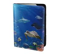 YBGHDAA Ocean Tropical Fish Turtle Shark Printing Passport Holder Travel Must Have for Women Men Card Passport Wallet Fit All Standard Passports
