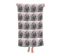 YBGHDAA Paris Street Eiffel Tower Pink Floral Basics Pool Beach Towels Soft Large And Thick