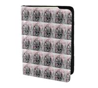 YBGHDAA Paris Street Eiffel Tower Pink Floral Printing Passport Holder Travel Must Have for Women Men Card Passport Wallet Fit All Standard Passports