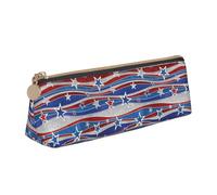 YBGHDAA Patriotic Stars Strips Independence Day Printing School Pencil Case Holder Triangular Cute Pen Marker Pouch for Boys and Girls Gift